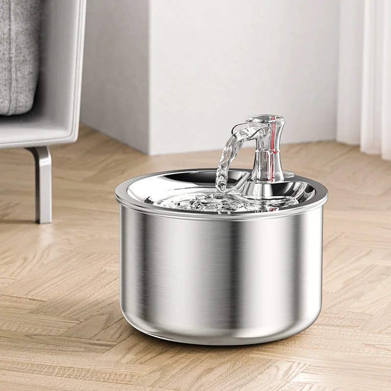 Stainless Steel Filter Water Dispenser Pet Drinking Water Pet Feeder Fountains for Cats and Dogs Accesorios Para Mascotas
