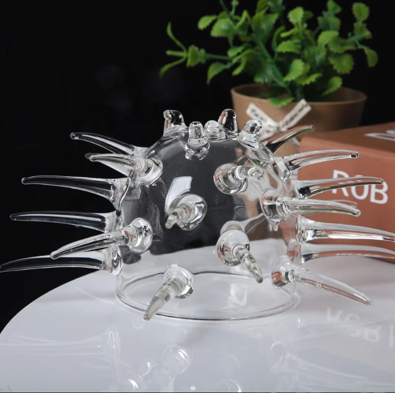 2024 newest Custom irregular geometric glass terrarium 200ml Sea Urchin Bowl stemless wine cocktail glass cup for bar party