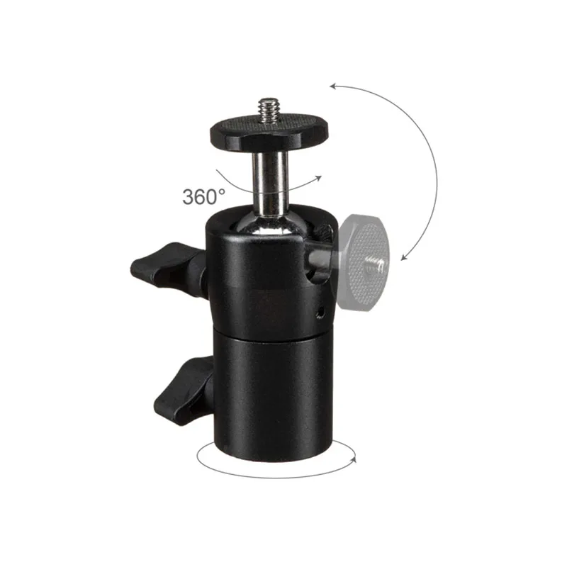 360 Degree Rotating Mini Ball Head with 5/8 Receiver Socket Photo Studio Mount Light Stand Grip Equipment Accessories