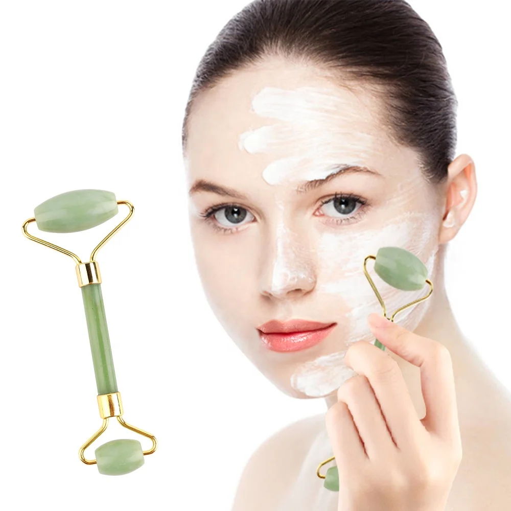 100% Natural Jade Stone Roller & Gua Sha  Video Tutorial & Ebook Included