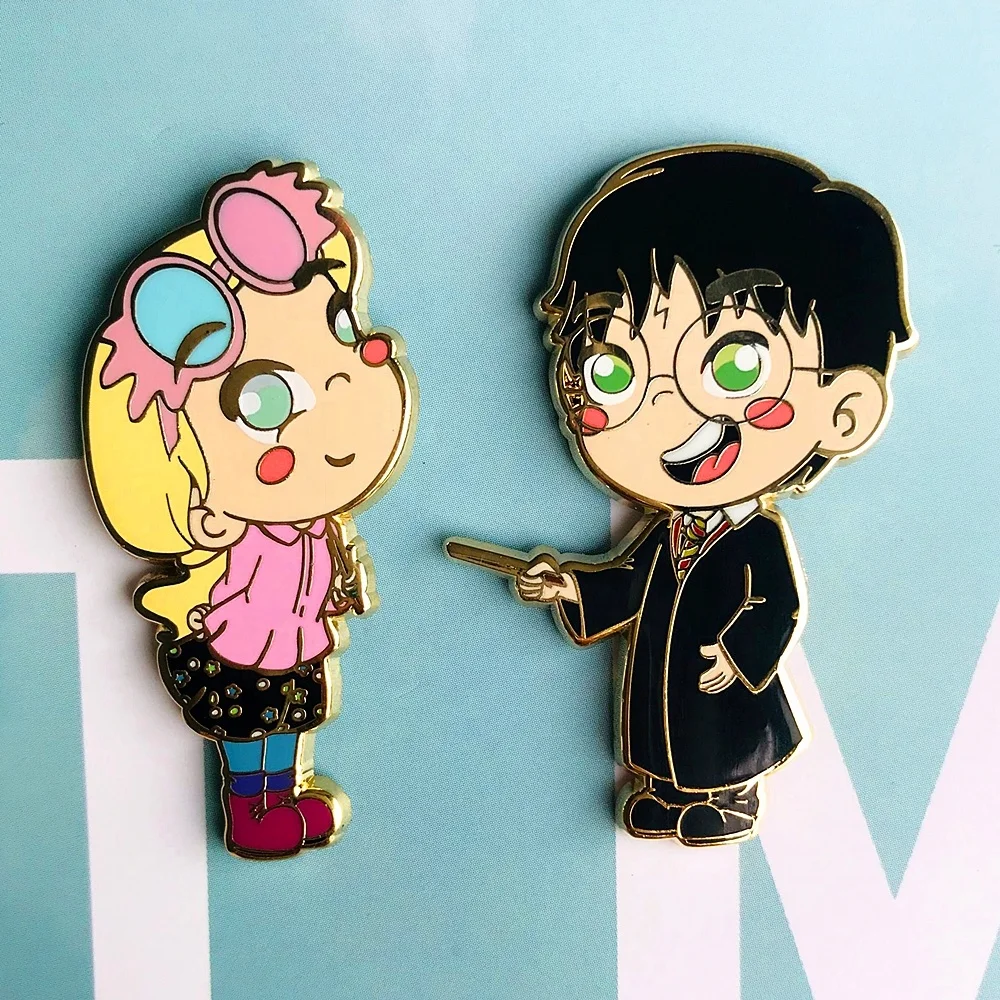 Customized lapel pins luna lovegood enamel pin or harry anime lapel pin potter