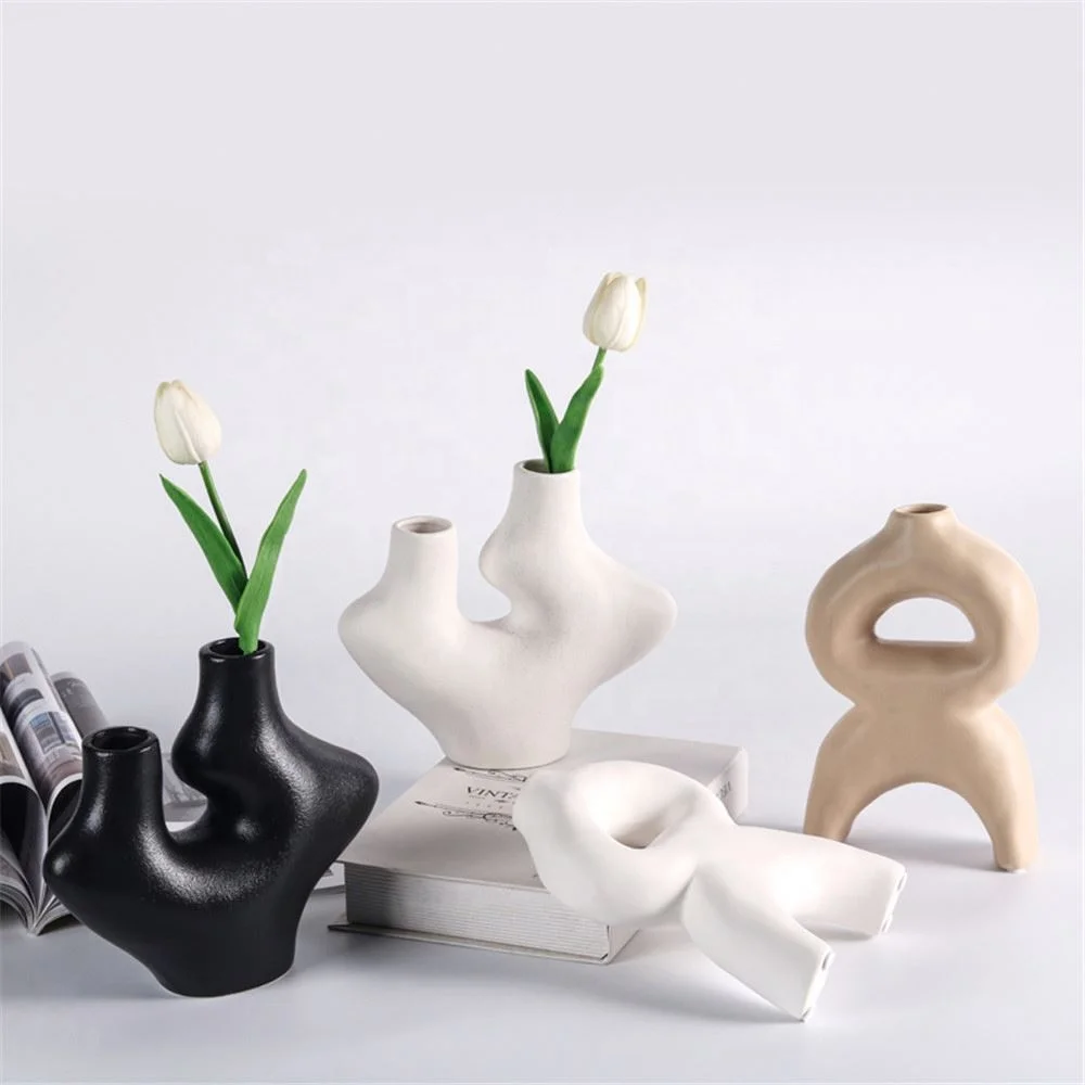 Factory Price Wholesale Table Wedding Decoration Modern Nordic Wabi Sabi Home Decor Ceramic Flower Vases