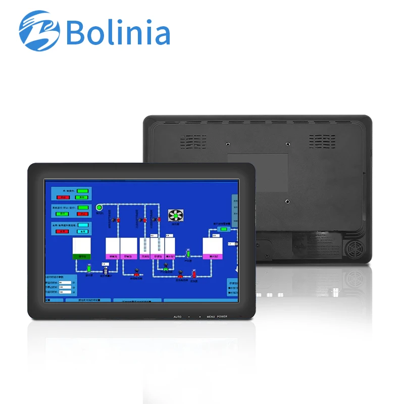 Cheap 12 / 12.1 inch TFT Front LCD Monitor for Desktop for industrial PC Computer with 1280*800 VGA HD-MI BNC Resistive Touch
