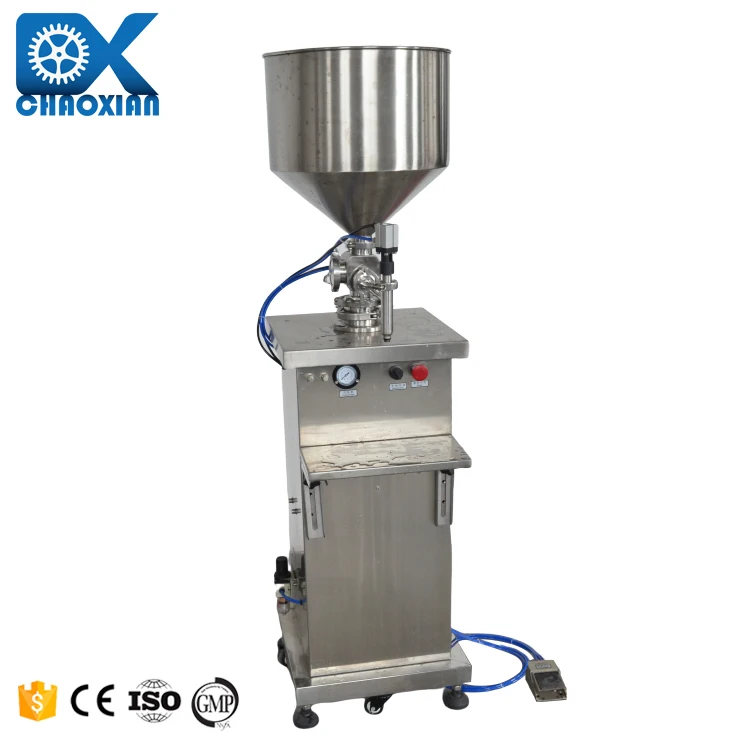 Semi Automatic Food Cheese Sauce Pneumatic Liquid Water Filling Machine Filler