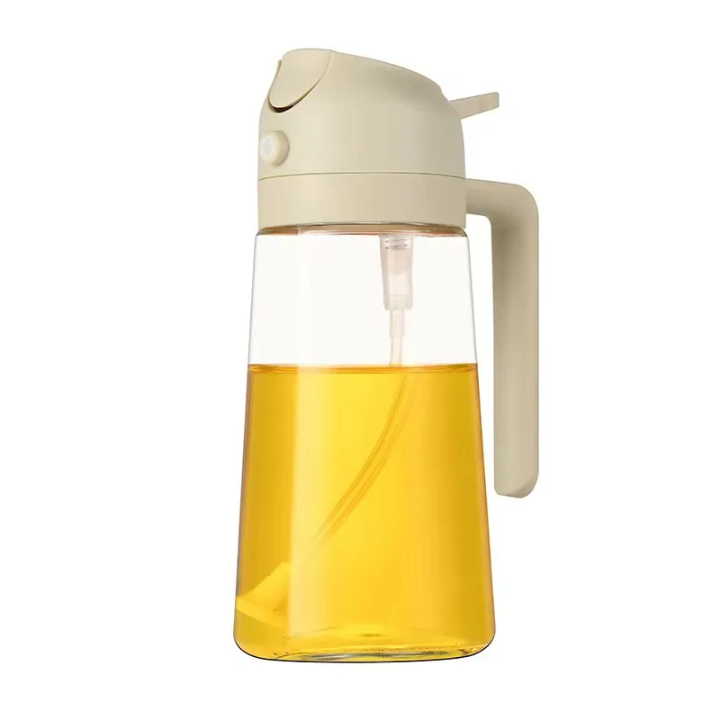Source factory wholesale luxury Kitchen 2-in-1 Oil Dispenser and Sprayer 16oz 470ml Glass Olive Oil Spray Bottle for Cooking