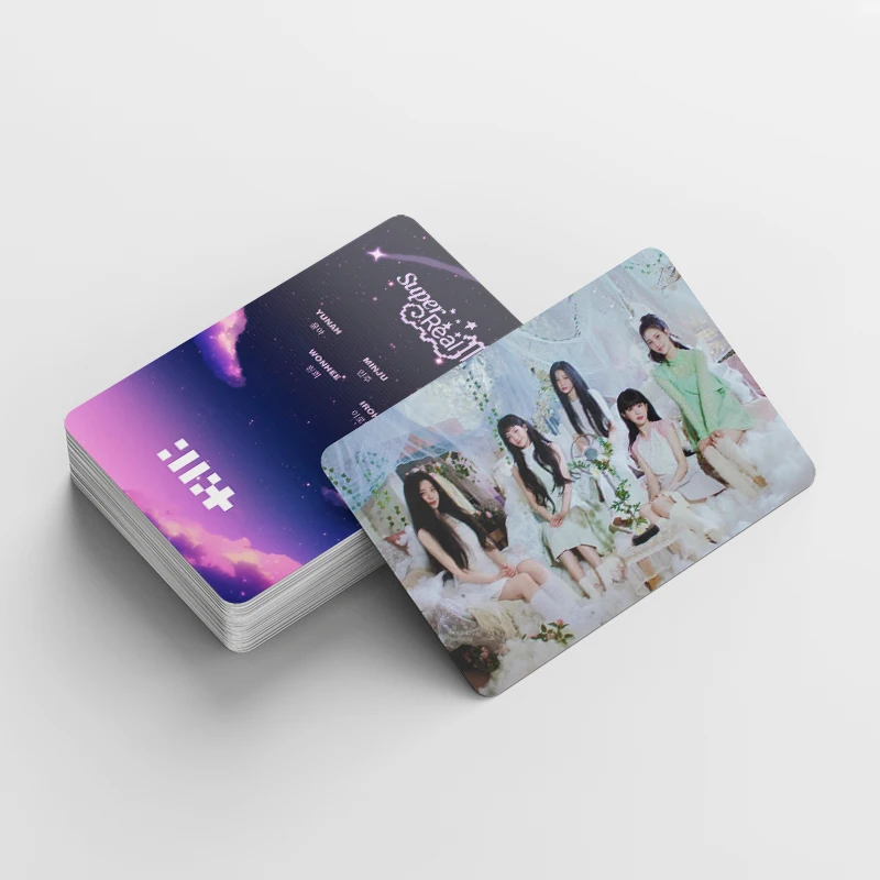 Hot 92pcs kpop ILLIT Korean star girl group 60pcs lomo card 32 bicycle refrigerator stickers souvenir collector card