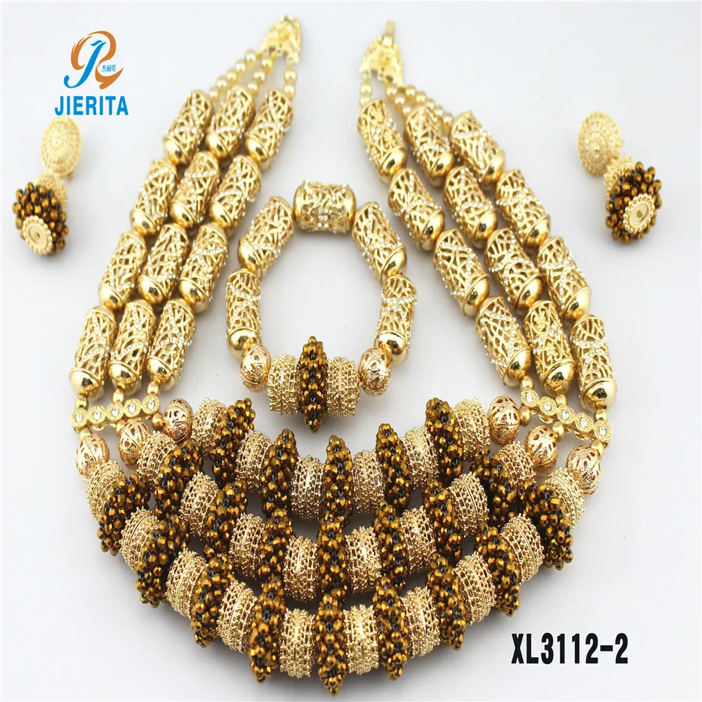 XL2132 Handmade boutique Gold and sliver color crystal fashion jewelry sets