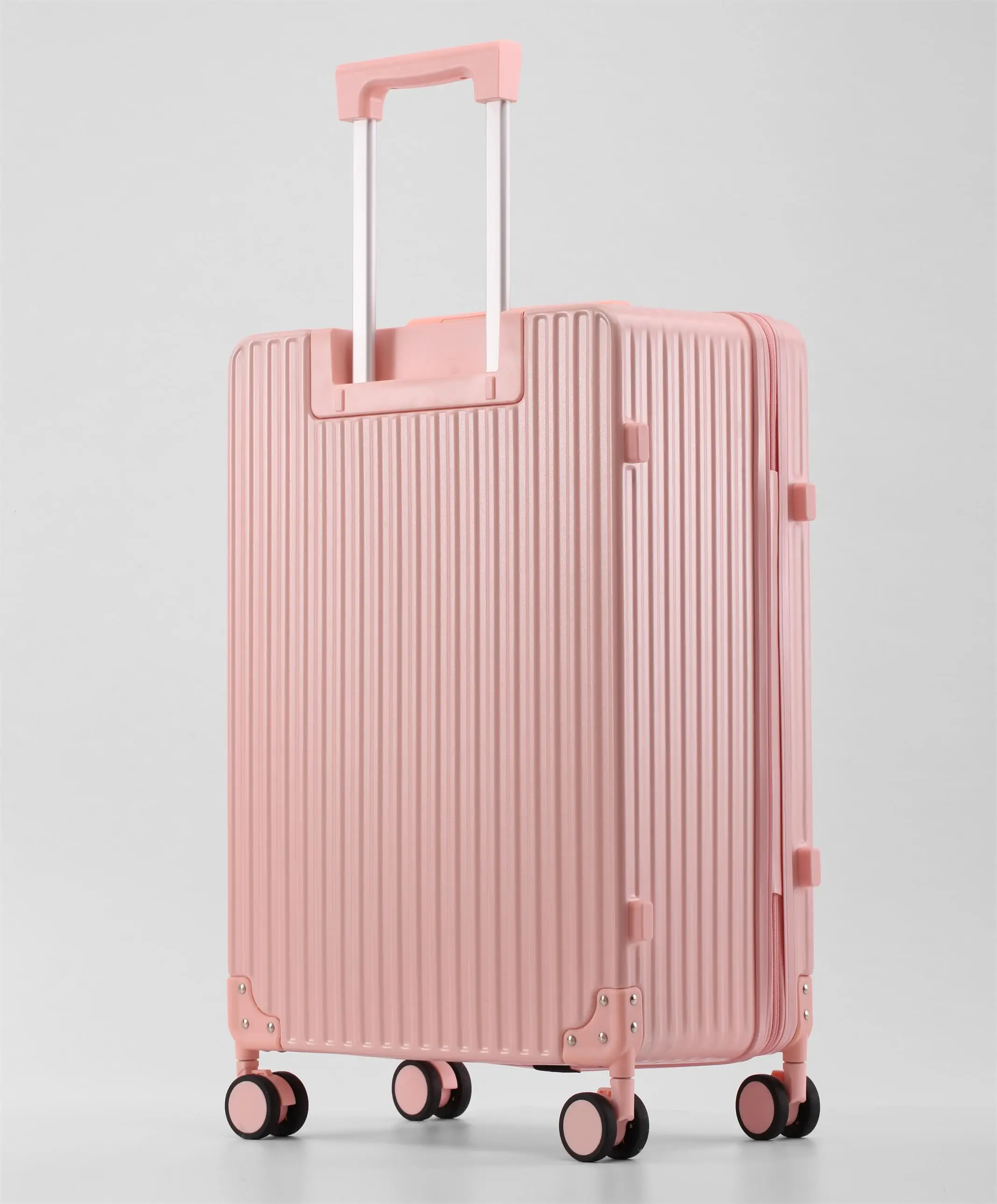 PC luggage with aluminum frame trolley suitcase OEM ODM acceptable 20/24/28 inch durable with Spinner wheel anti-theft lock