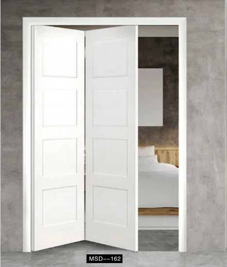 TOMA wooden folding doors solid wooden MDF and PVC free paint wooden doors customized the design size type color folding doors