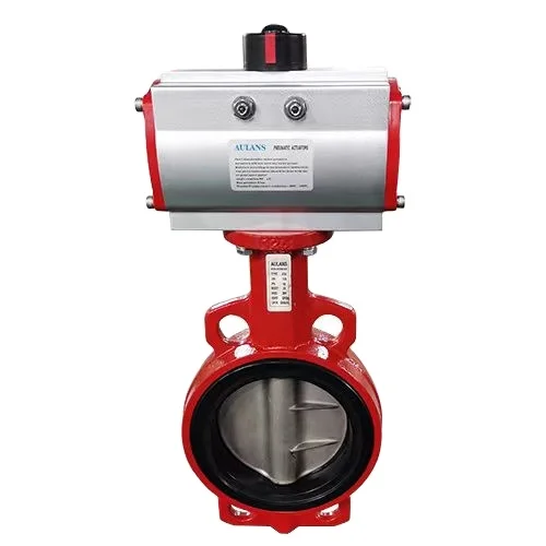 DN50 DN100 2 inch 150LB PN16 Wafer Type Pneumatic Actuators Control Butterfly Valve