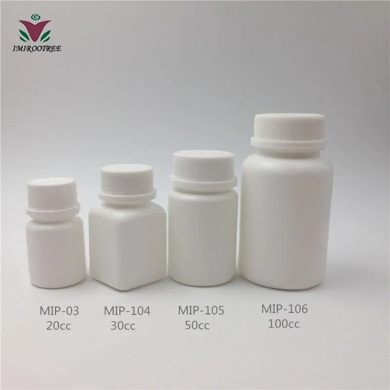 20cc 30cc 50cc 100cc 150cc HDPE твердая белая Медицинская бутылка пластиковые флаконы с реагентами контейнер для таблеток оторывающейся крышкой