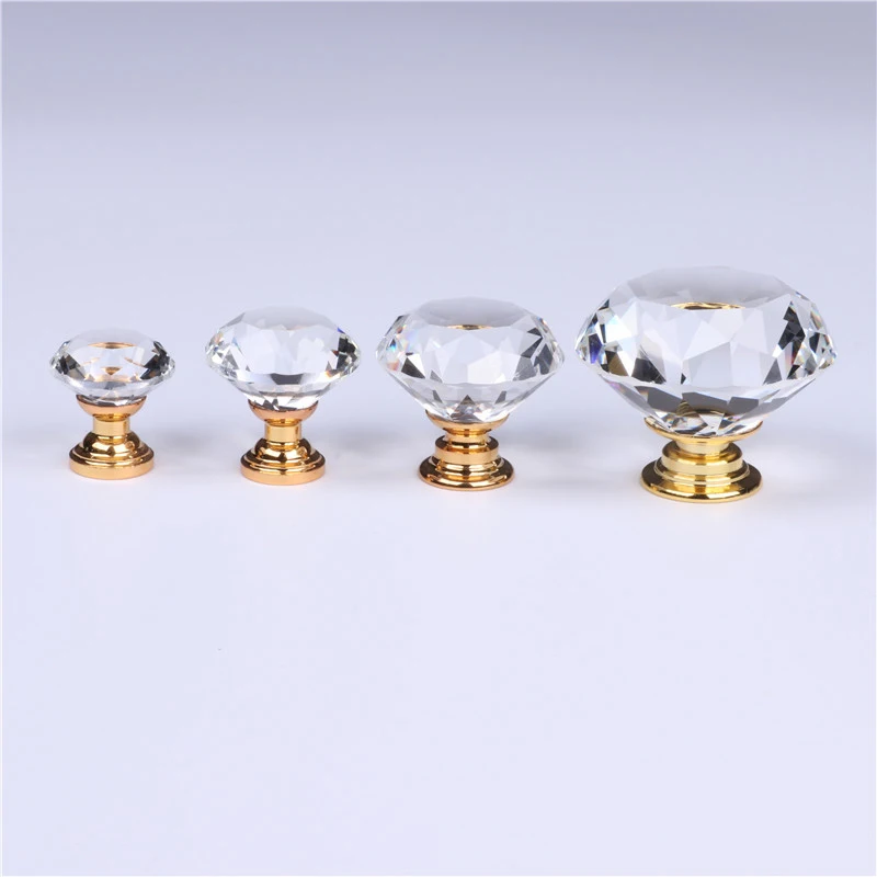 Welltop Furniture Wardrobe Cabinet Crystal Glass Door Knobs and Handles VT-01.213