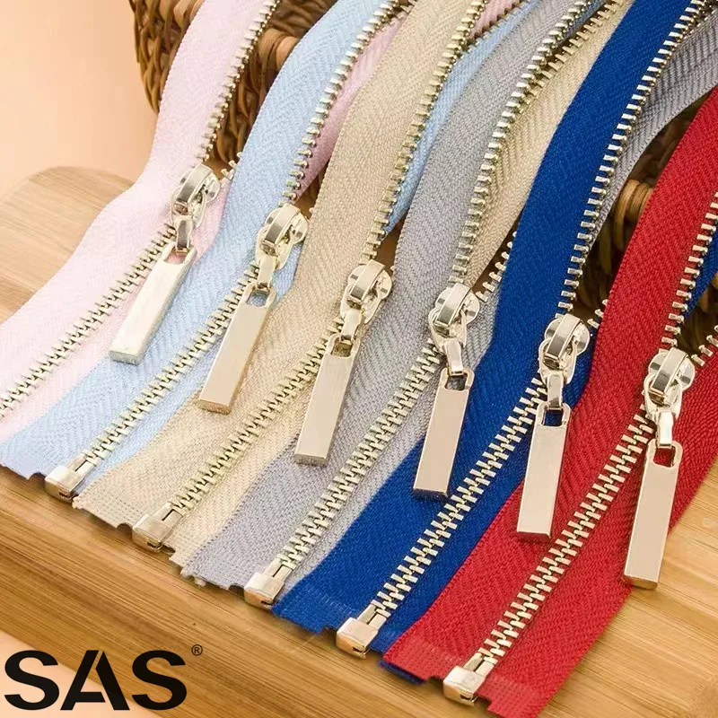 SAS Best Selling Products in China Garment Zip Bags Gold Metal Customized  Brass Metal Zipper