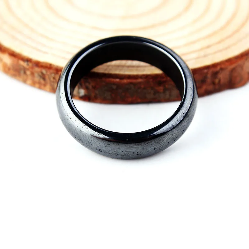 Factory Price Charm Natural Magnetite Multi-faceted Ring Neutral Black Ring Family Essential Fashion 5A Quality Hematite Ring