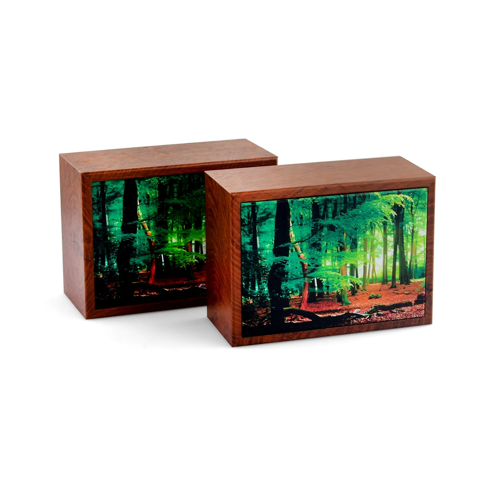 Handmade Wood Urn Colorful Printing Memorial Urn Casket and Coffins Pet Caskets & Urns