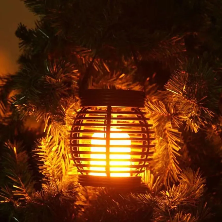 Solar frosted    rattan candle Powered Lamp for Outdoor Yard  lawn  garden   Decoration