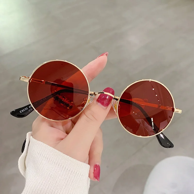 Super Fashion Round Authentic Sunglasses Men Women Polarized Shades Steam Punk Hot Design Unisex Metal Eyewear 2022 UV400