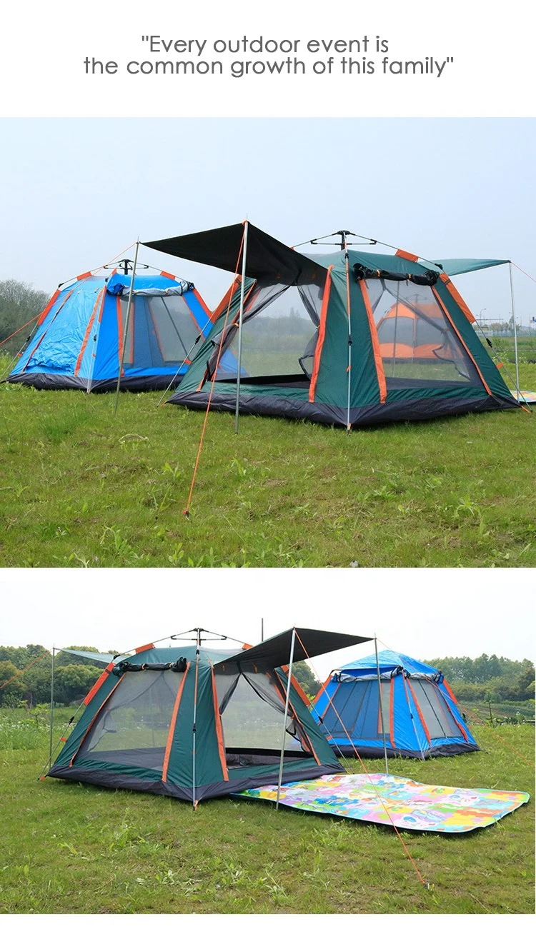 Foldable Automatic Portable Pop Up Family 2X2 3X3 Camping Tents 6 Persons Tent For Outdoor Tents Waterproof Camping