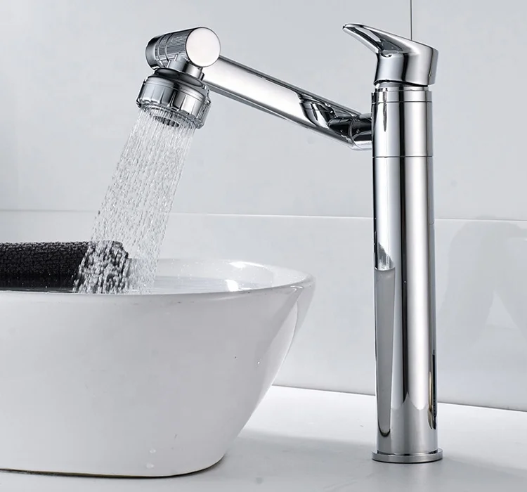 Swivel Bathroom Sink Faucet Mixer Deck Mounted Splash Proof Water Tap Black Fortune Cat Washing Face Basin Faucet