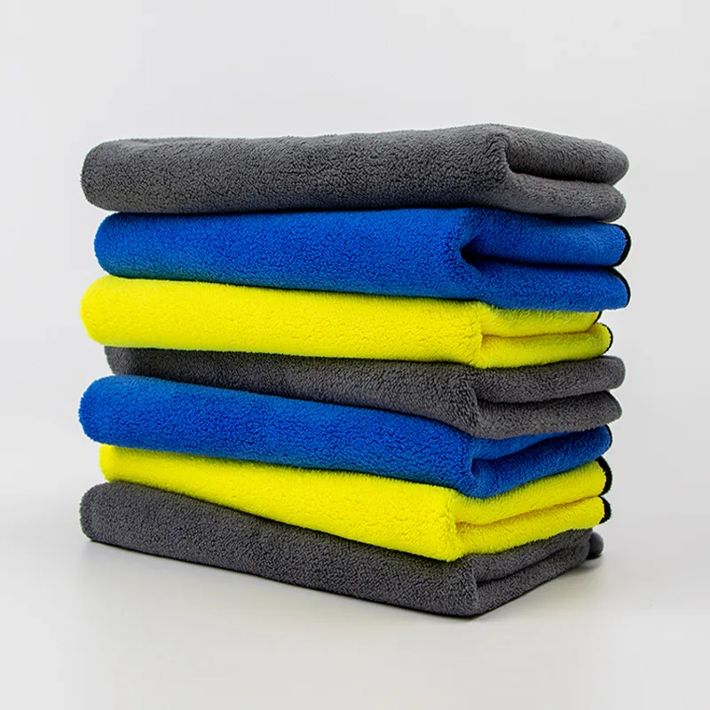 Custom Factory Absorbent Coral Fleece Microfiber Cleaning Cloth Microfiber Quick-Dry Car Towels Car Wash Polishing Towel