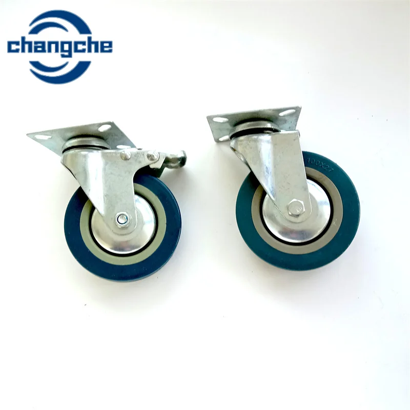 5 Inch Red/Orange Screw Caster Furniture Wheel Caster Wheels Heavy Duty with Double Bearing