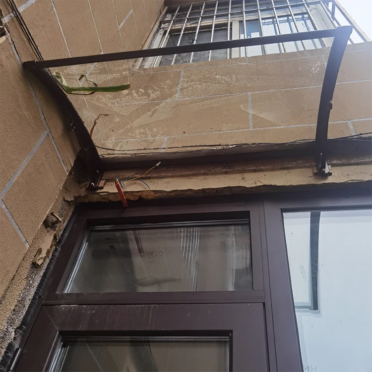 OEM customized multiple size outdoor rain cover canopy aluminum bracket plastic sheet awning for front door