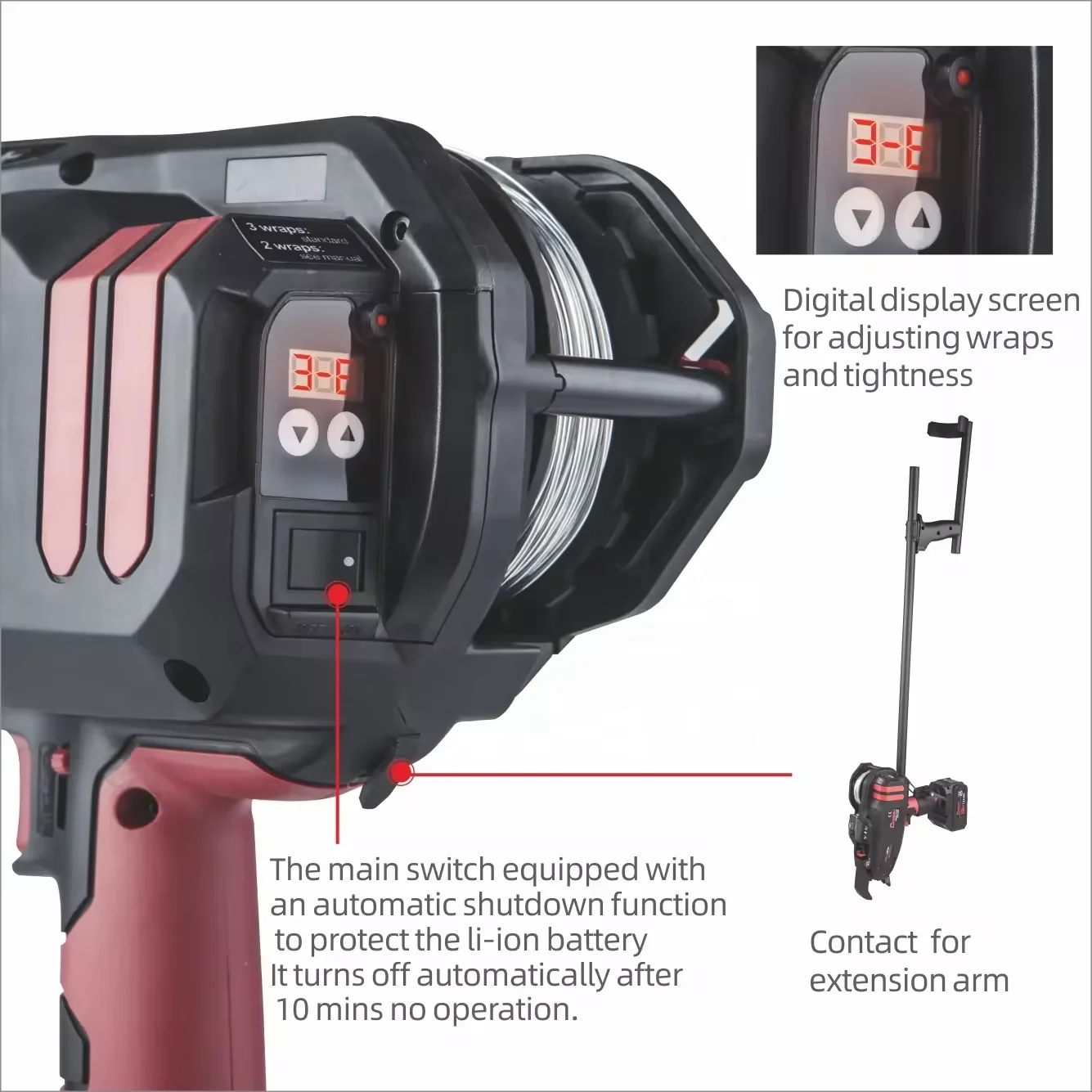 2024 New 18V Rebar Tying Machine Brushless Twisting Motor Portable Manual Strapping Machine for Steel building