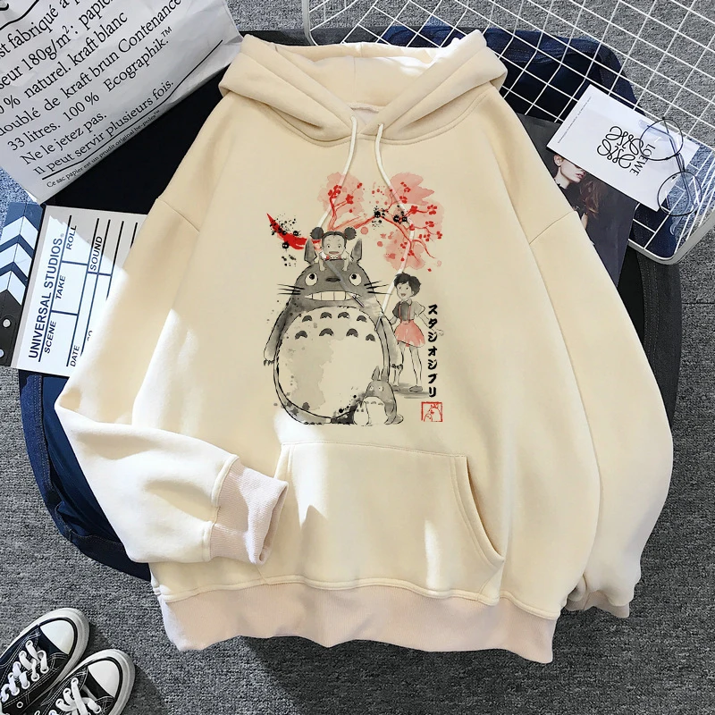 Тоторо Studio Ghibli в виде милого героя аниме забавные толстовки с принтом в виде героев мультиков, для женщин Harajuku Ullzang Kawaii толстовка с рисунком зимняя теплая Толстовка Женский