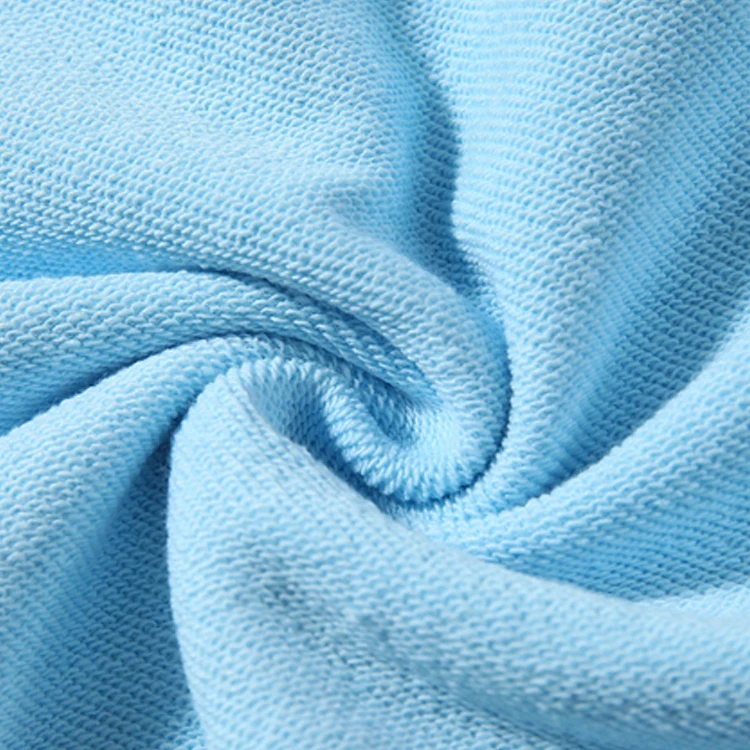 97% cotton 3% spandex stretch high quality cvc custom colors thick french terry fabric stock for sweatshirt