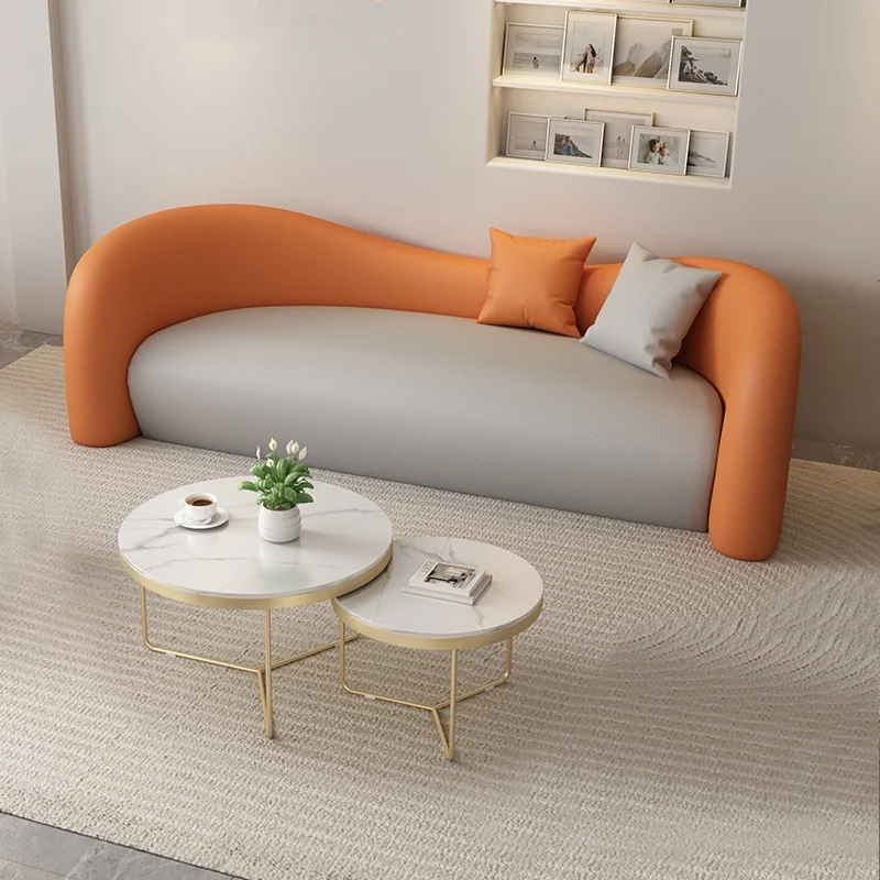 Wholesale Living Room Furniture Remote MIcrofiber Fabric  Modern Beauty Salon Sofa Couch Tatami Sleeper Fabric Sofa For Shop