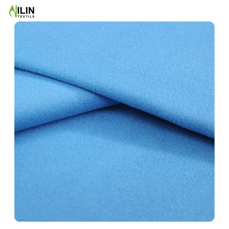 90% polyester 10% polyamide double side brush plain suede fabric