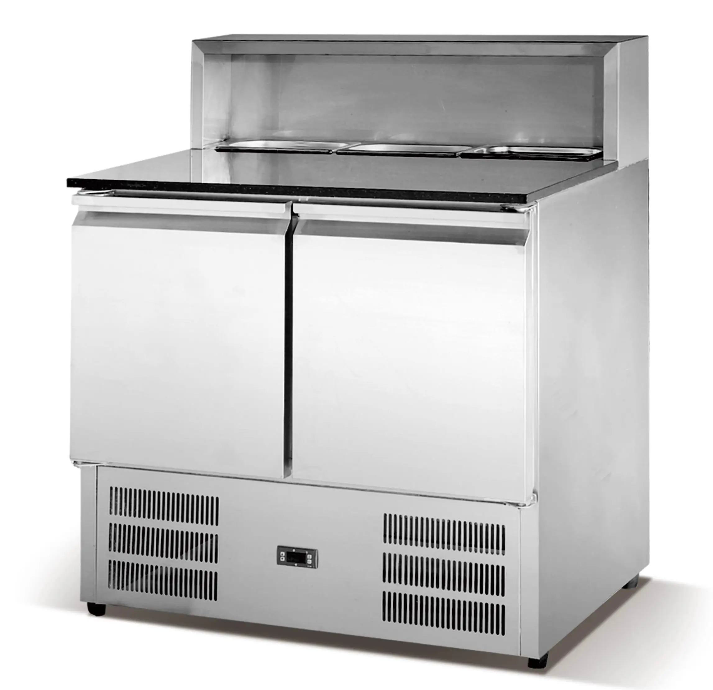 304 Stainless Steel Single Temperature Salad Bar Pizza Prep Counter Top Display Fridge Refrigeration Equipment Chiller Freezer