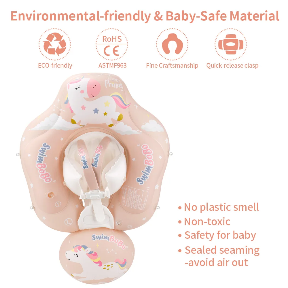 Swimbobo Inflatable Floating With Canopy Kids Water Toy Pink Swimming Rings Children Swim For Pool Accessories Ring Baby Float