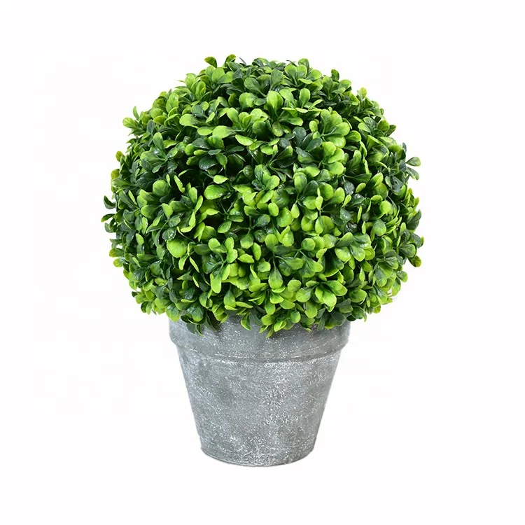 Ornaments fake outdoor plants simulation large boxwood topiary bonsai artificial plants in pots for landscaping decoration