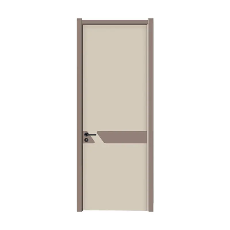 Modern Minimalist Carbon Crystal Plate Wood Slab Door Villa Hotel Home Bedroom Plywood Sound Insulation Finished Paint Free