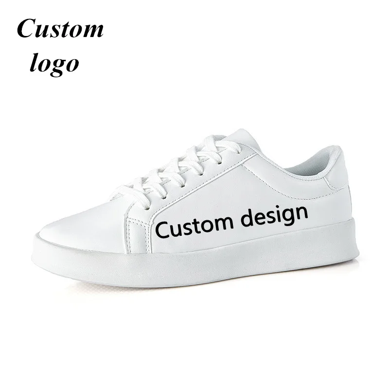 
Wholesale Factory Price White Men PU Leather Casual Shoe For Soft Leather Custom Logo White Men Shoes 