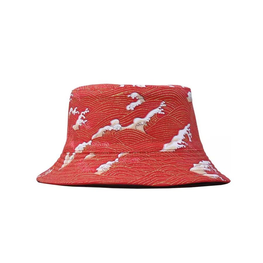 Custom Red 100% Cotton Sublimation Reversible Luxury High Quality Unisex Bucket Hat Sublimation Wholesale Design Fisherman Hat