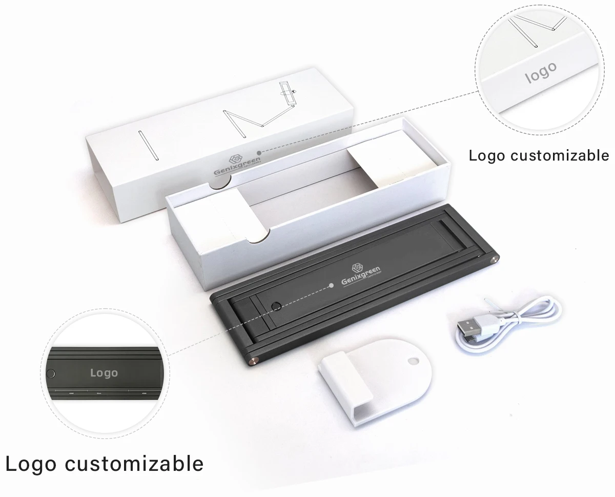 360 Degree Rotation Study Table Lamp Touch Dimmable Wireless Light Telescopic 3W 6500K Rechargeable Bed Lamp