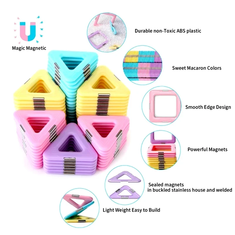 hot sale 33pcs different pieces 3D magic block puzzle magnetic toys for kids