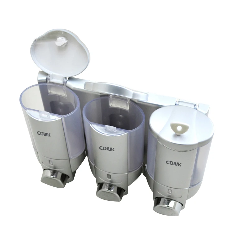 200ml X 3 Three Chamber Wall Mounted Bathroom Shampoo/Conditioner/Soap/Shower gel Dispenser