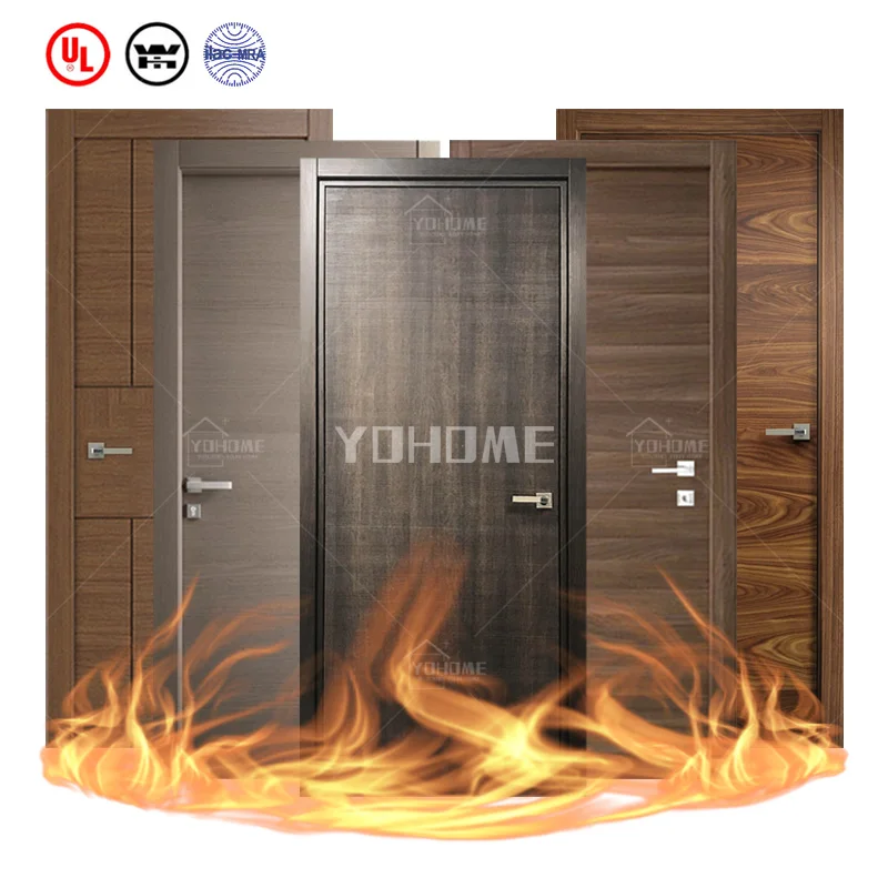 Turkish wood security fire door for house hotel fire doors wooden bedroom fire door insulated