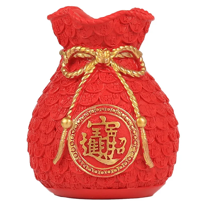 Ywbeyond Chinese New Year Decoration resin lucky blessing bag living room porch money bag jewelry housewarming gift