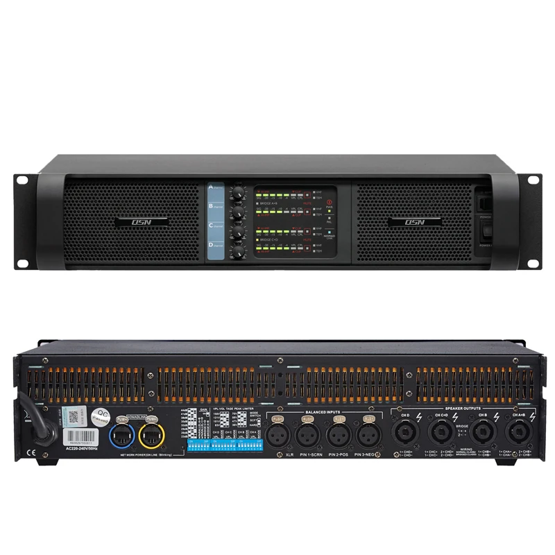 Switching Power Amplifier 2500W 4 Channels 2ohms Subwoofer Speaker Amplifiers