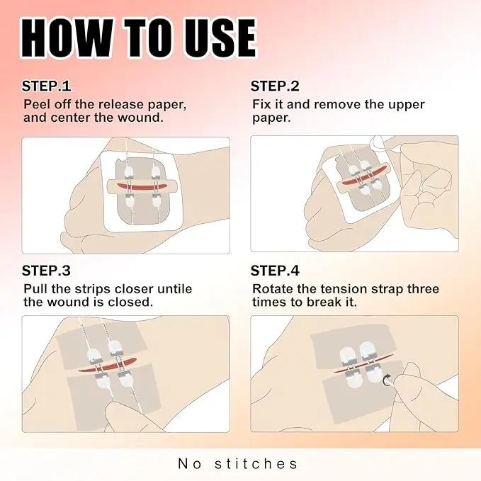 Extra Large Steri Strips Wound Closure Device, Waterproof Butterfly Wound Closure Strips