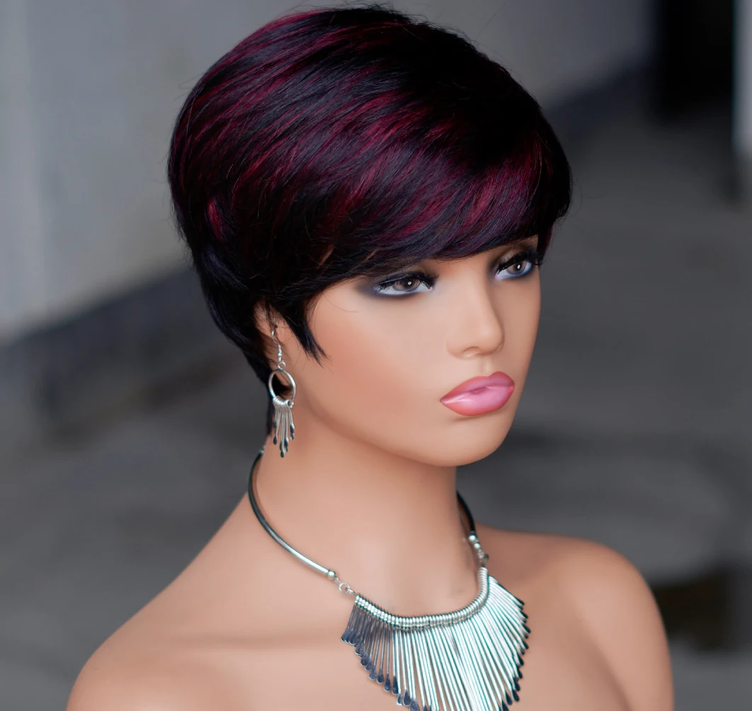 Wholesale new design for summer short pixie curl remy human hair wig pixie cut hd lace front wigs for black women