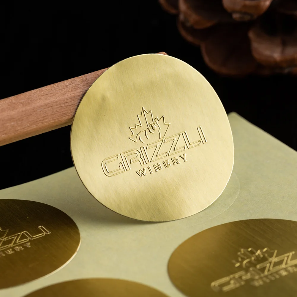 Waterproof Luxury Transfer 3d Embossed Metallic Silver Label Stickers Custom Gold Foil Logo Metal Stickers