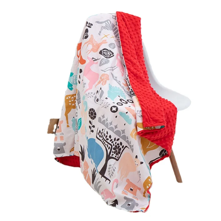 CVS BSCI, оптовая продажа, уютные мягкие милые детские одеяла безопасности из 100% полиэстера с индивидуальным принтом в горошек minky