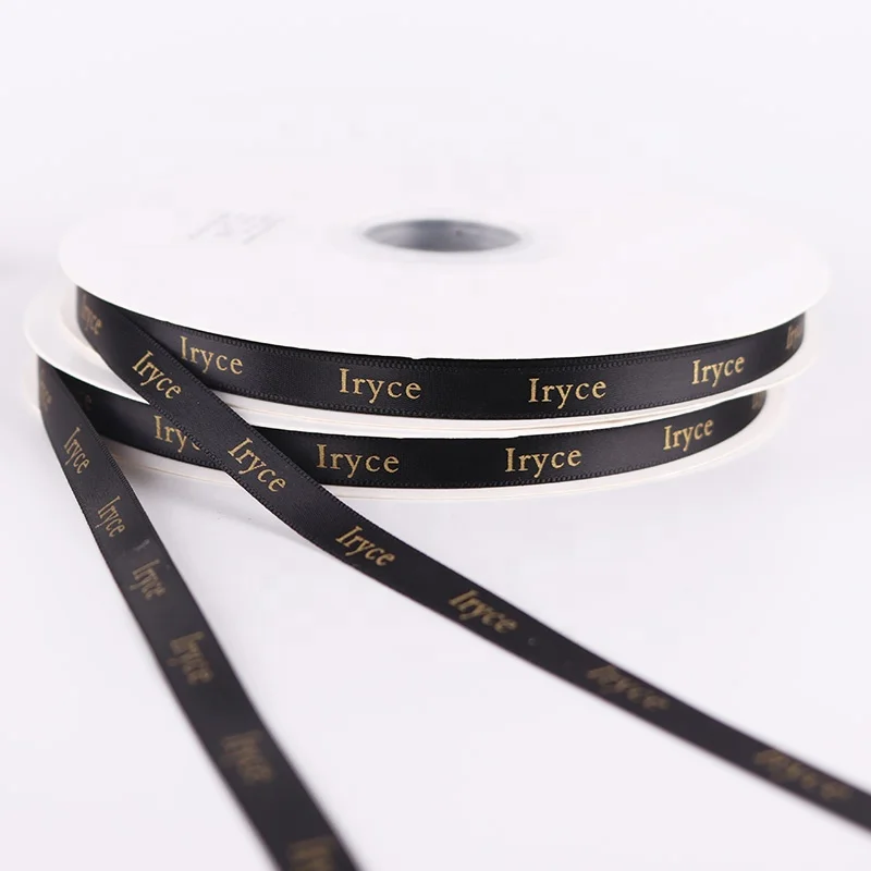 Custom Simple Gold Letters with 1/4' Ribbon Printed Ribbon