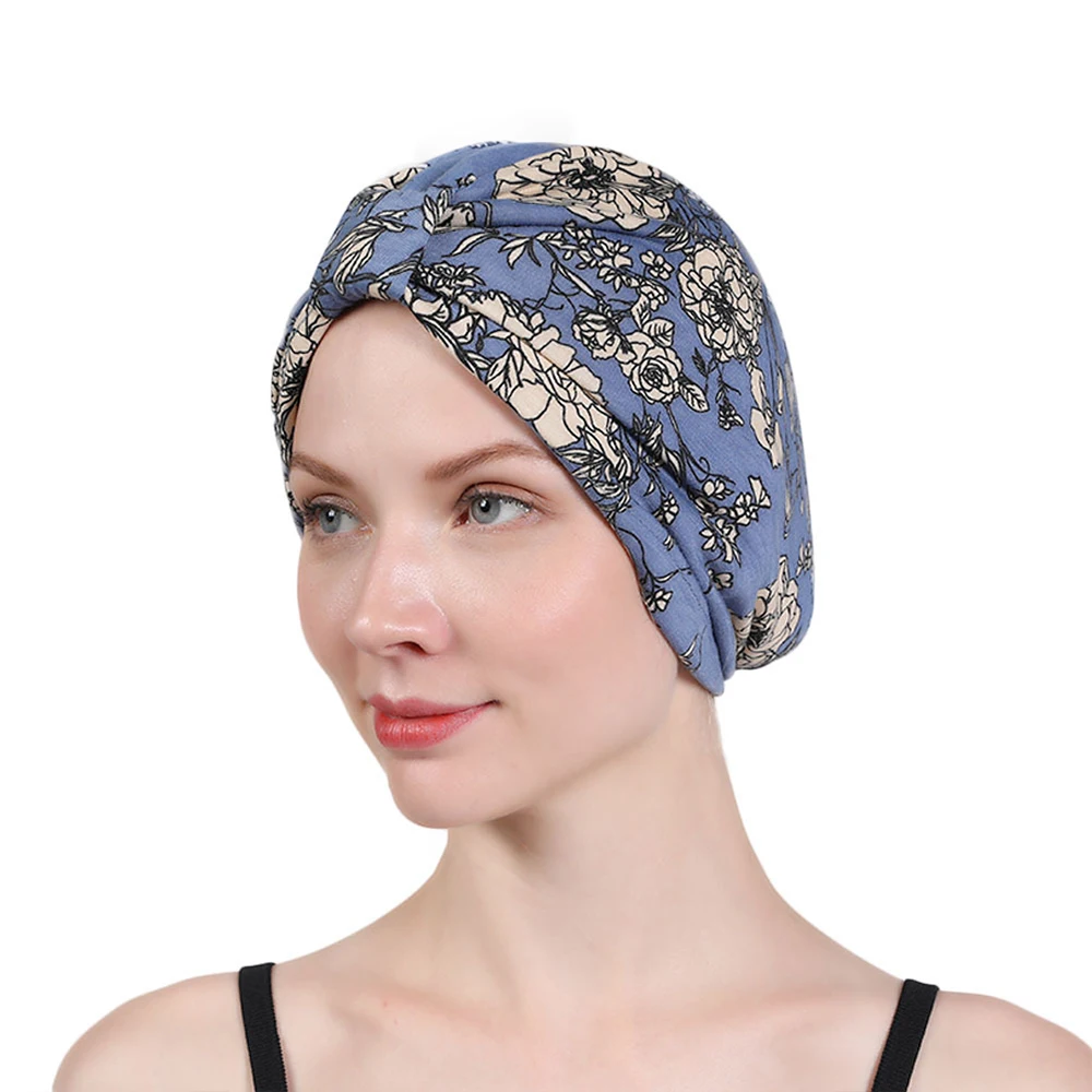 Custom Jacquard Beanie Satin Inner Double Layer Warm Headscarf Hat Turban for Womens