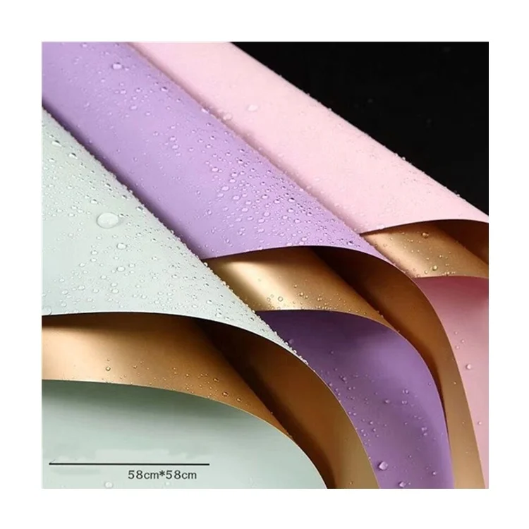 
Beheart Waterproof Colorful Bouquet Decorative Elegant Florist Rose Packaging Papers Luxury Gold Flower Packing Paper 